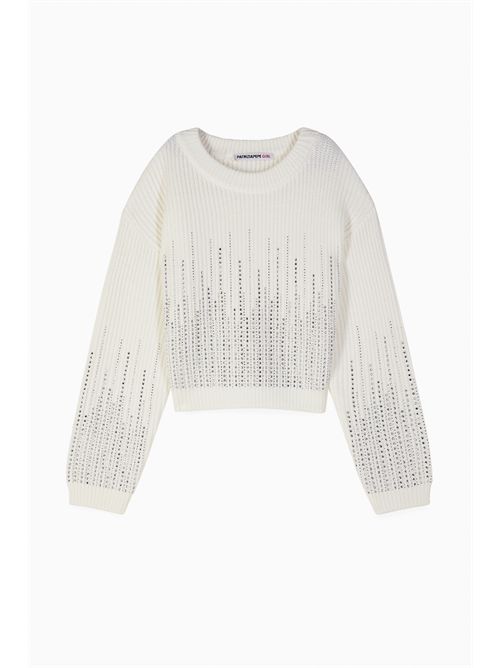 Maglia bianca con strass PATRIZIA PEPE | 7K0059W146